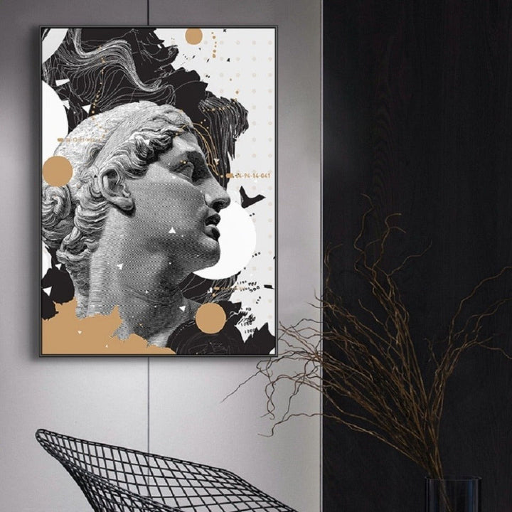 Renaissance David Figure Sculpture - Canvas Wall Art Painting | Bowlift