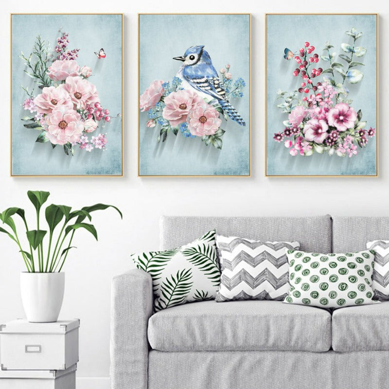 Nordic Pink Peony - Canvas Wall Art Painting | Bowlift