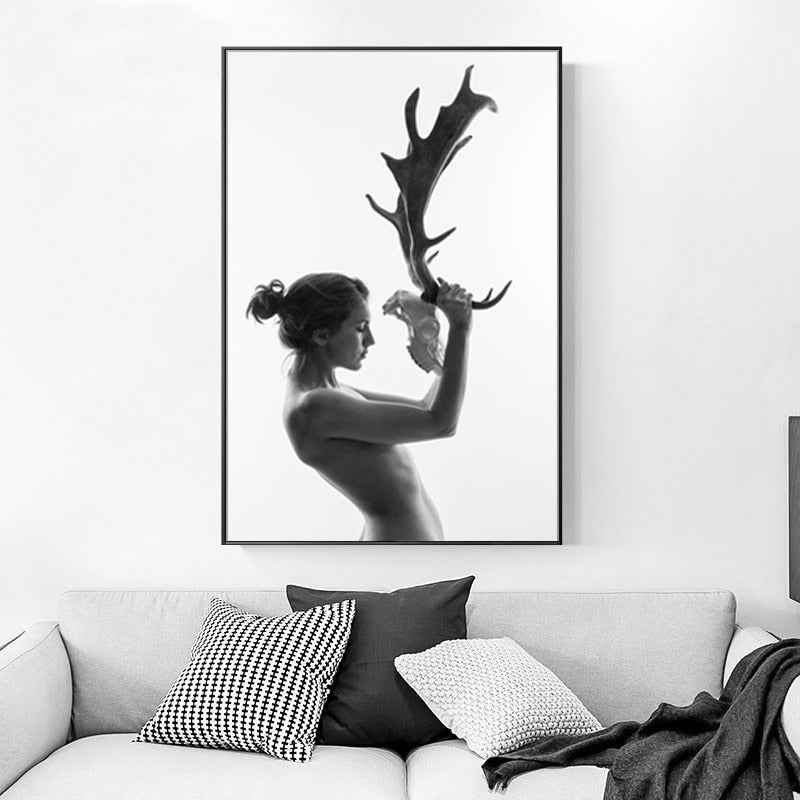 Antlers Women - Canvas Wall Art Paintings | Bowlift