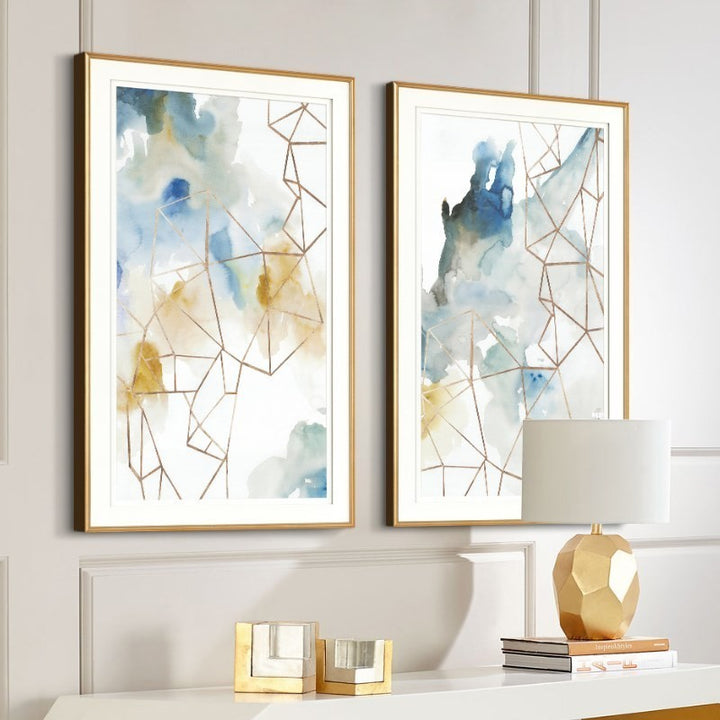 Abstract Watercolor Geometric Pattern - Canvas Wall Art Painting | Bowlift