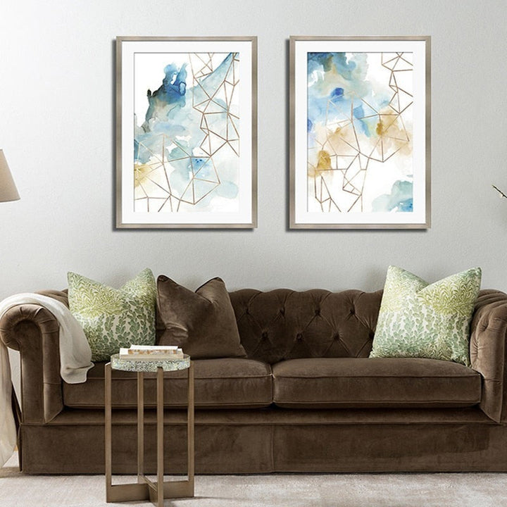 Abstract Watercolor Geometric Pattern - Canvas Wall Art Painting | Bowlift