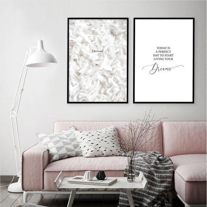 White Leather Poster and Print - Canvas Wall Art Painting | Bowlift