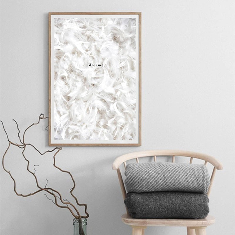 White Leather Poster and Print - Canvas Wall Art Painting | Bowlift