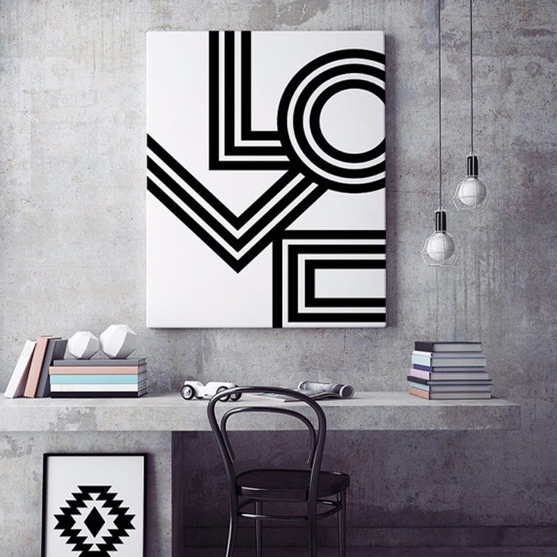 Love Wall Art Minimalist - Canvas Wall Art Painting | Bowlift