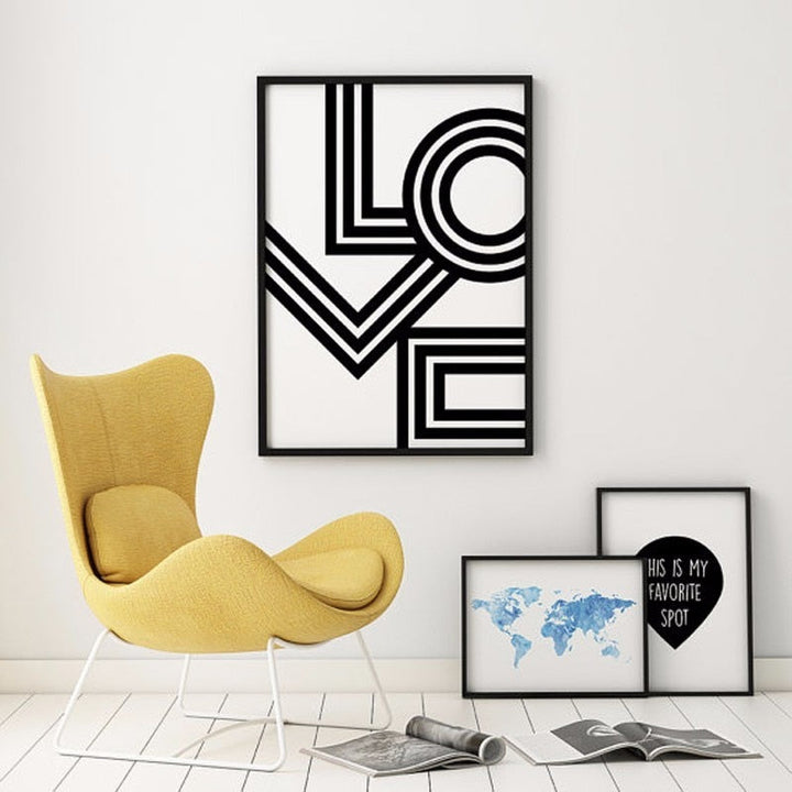 Love Wall Art Minimalist - Canvas Wall Art Painting | Bowlift