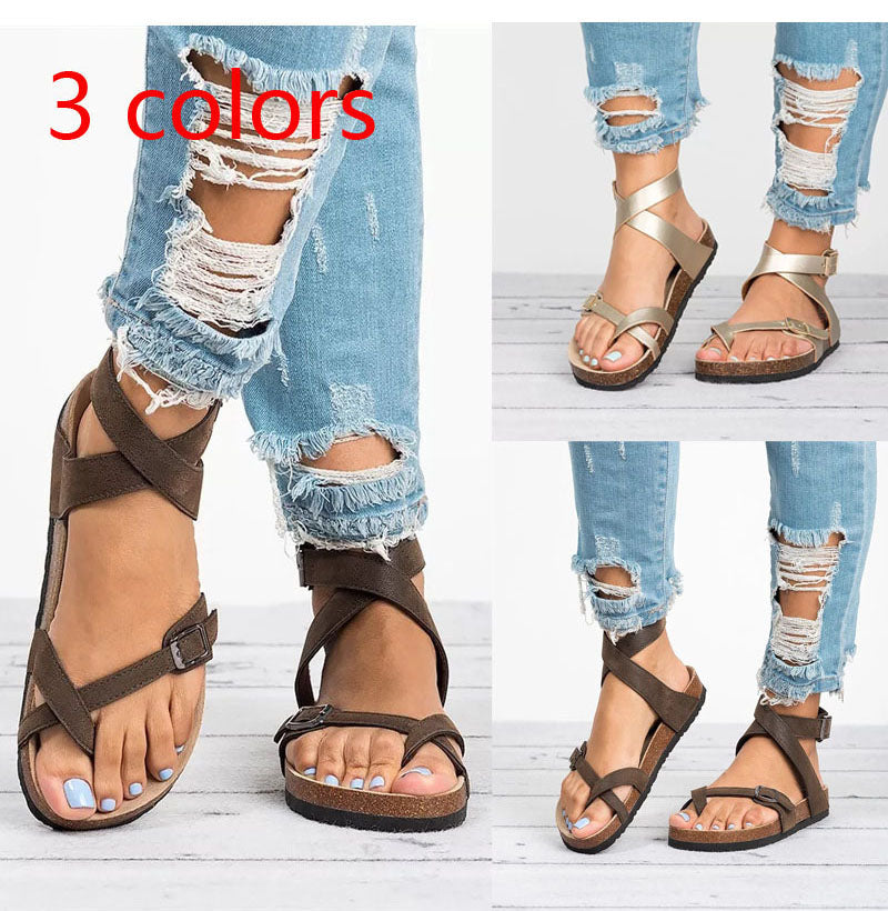 BowLift | Flat leather sandals