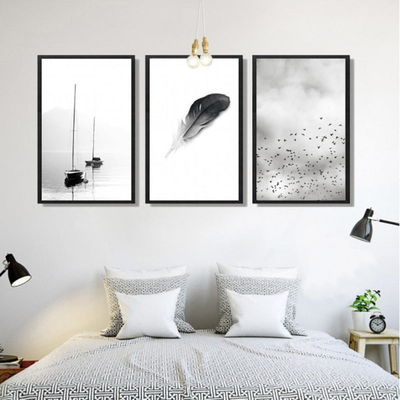 Abstract Feather - Canvas Wall Art Painting | Bowlift
