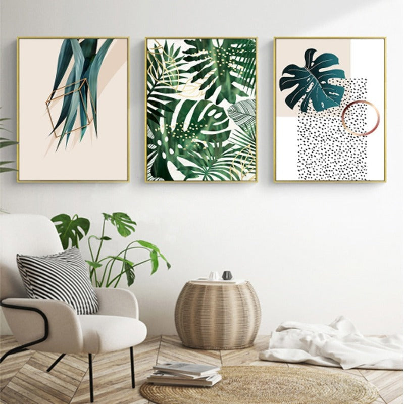 Cactus Plants Leaf - Canvas Wall Art Painting | Bowlift