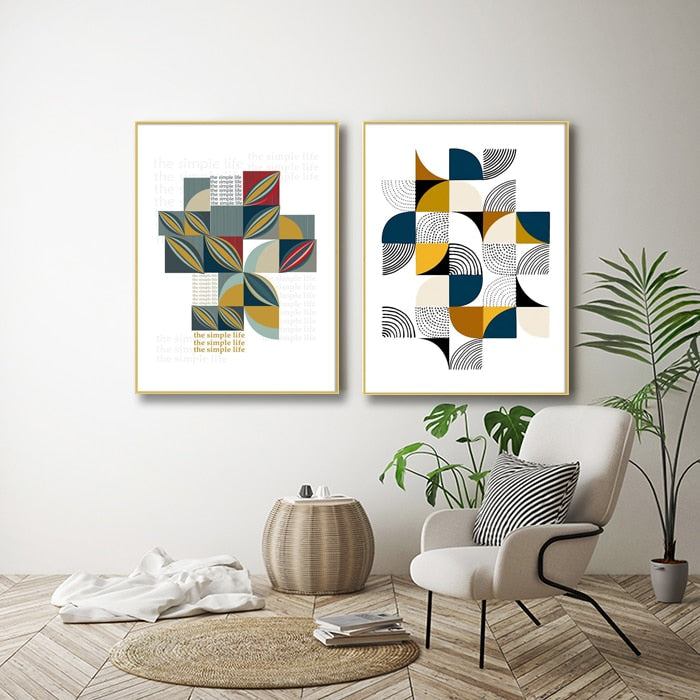 Puzzle Patterns Of Life - Canvas Wall Art Painting | Bowlift