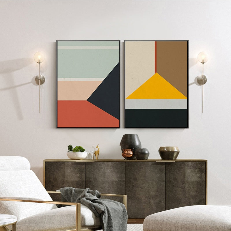 Scandinavia Geometric Prints Poster Nordic - Canvas Wall Art Painting | Bowlift