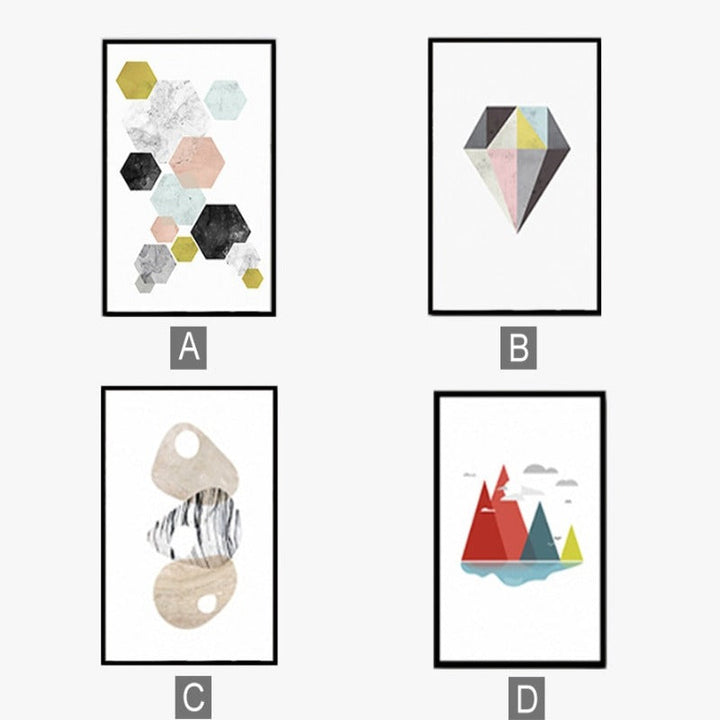 Modern Nordic Poster - Canvas Wall Art Painting | Bowlift
