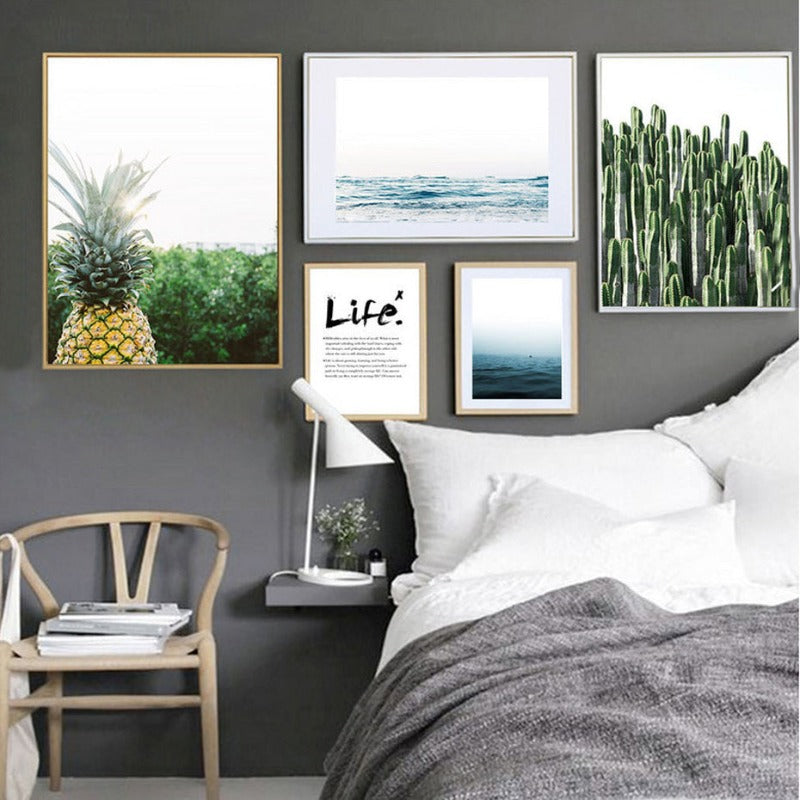 Nordic Seascape Life Inspiring Quotes - Canvas Wall Art Painting | Bowlift