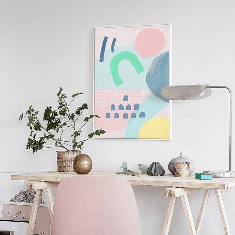 Abstract Watercolor Multi Pink Princess - Canvas Wall Art Painting | Bowlift