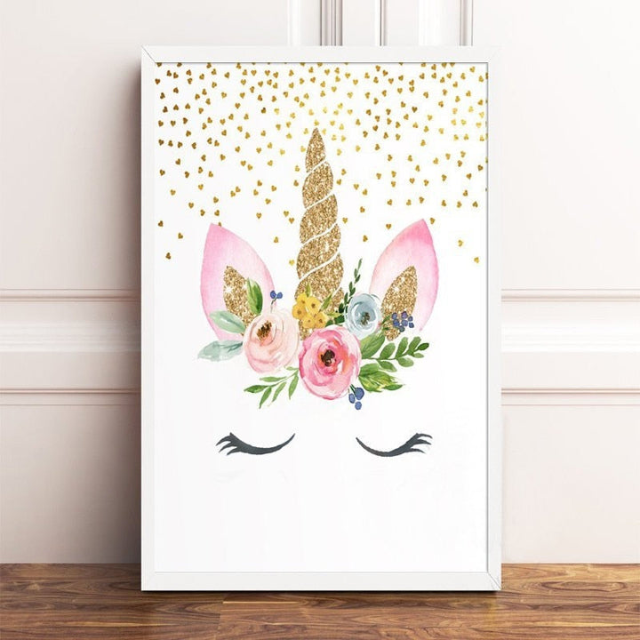 Cartoon Unicorn Canvas Paintings - Canvas Wall Art Painting | Bowlift