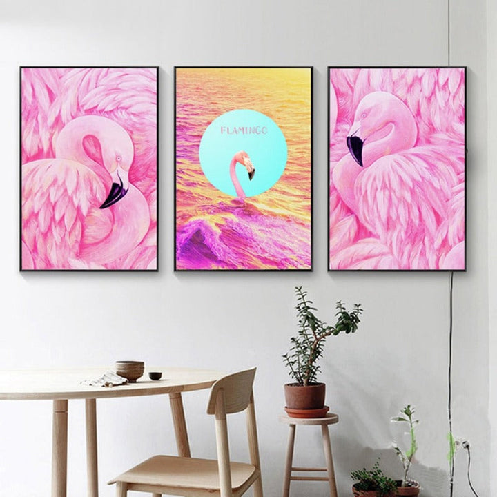Pink Flamingo - Canvas Wall Art Painting | Bowlift