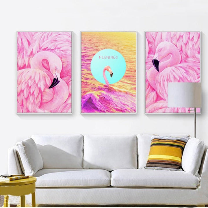 Pink Flamingo - Canvas Wall Art Painting | Bowlift