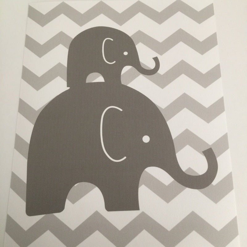 Sweet Elephants - Canvas Wall Art Painting | Bowlift