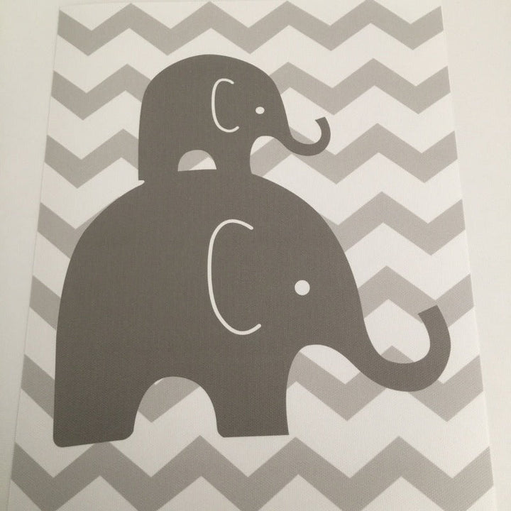 Sweet Elephants - Canvas Wall Art Painting | Bowlift