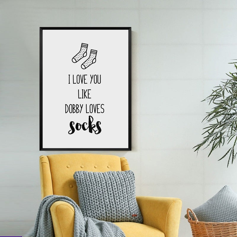 I Love You Nursery Prints Decor Socks - Canvas Wall Art Painting | Bowlift