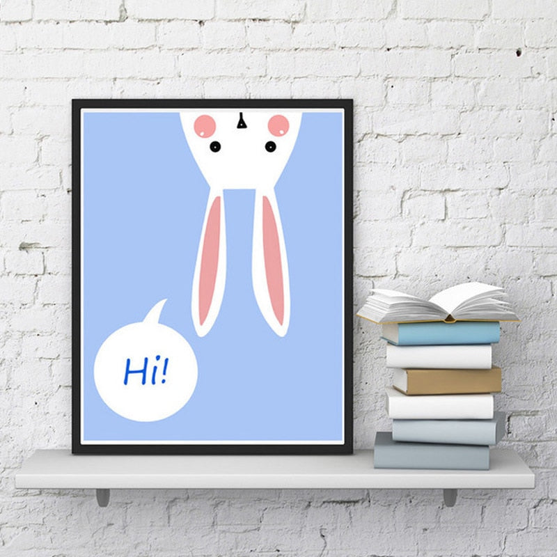 Modern Cartoon Animals - Canvas Wall Art Painting | Bowlift