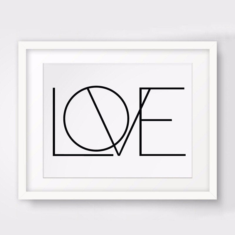 Love Canvas Painting Black And White Nursery - Canvas Wall Art Painting | Bowlift
