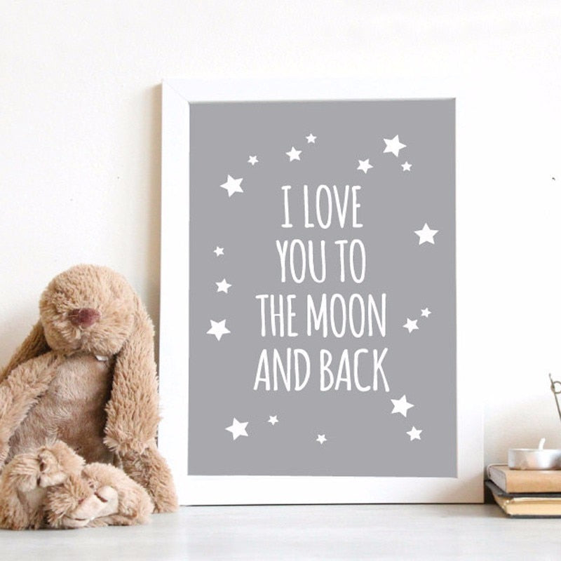 I Love You To The Moon and Back - Canvas Wall Art Painting | Bowlift