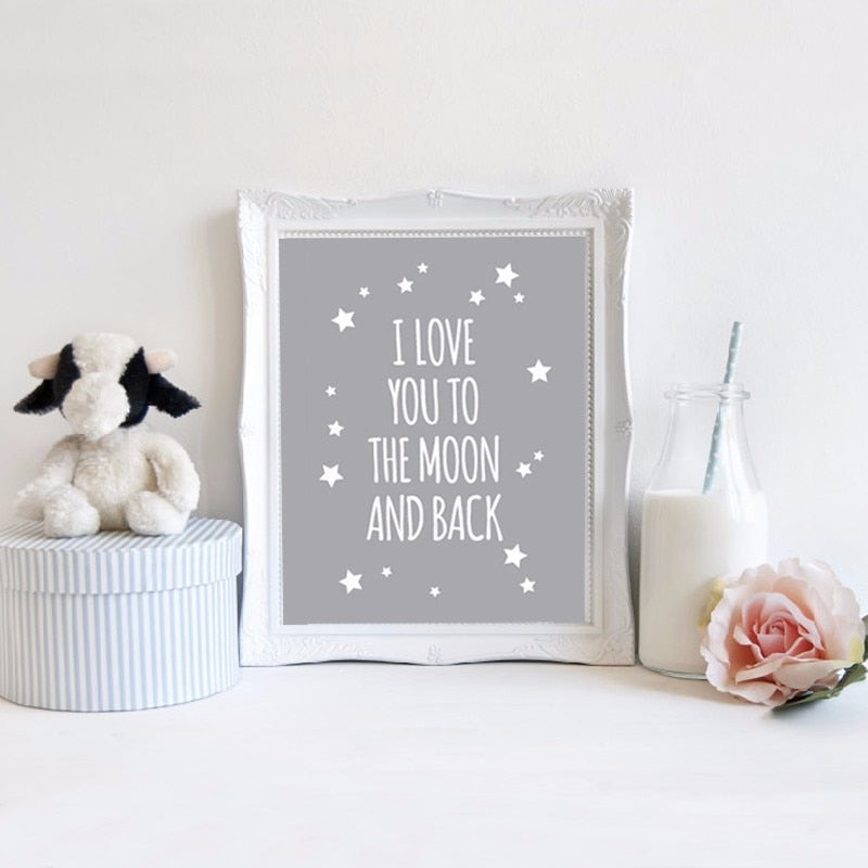 I Love You To The Moon and Back - Canvas Wall Art Painting | Bowlift
