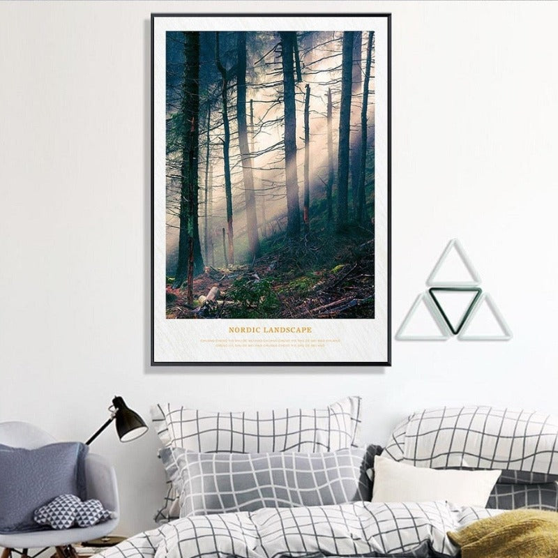 Nordic Scandinavia Natural Forest Sunshine Scene Printing | Bowlift
