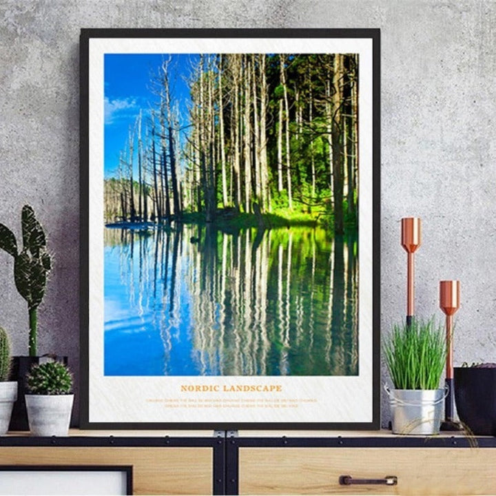 Nordic Scandinavia Natural Forest Sunshine Scene Printing | Bowlift
