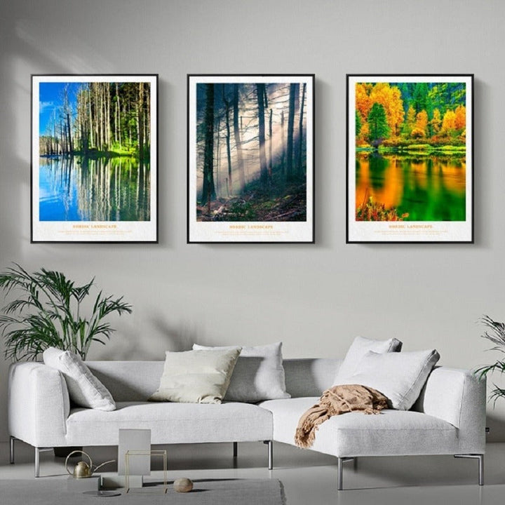 Nordic Scandinavia Natural Forest Sunshine Scene Printing | Bowlift