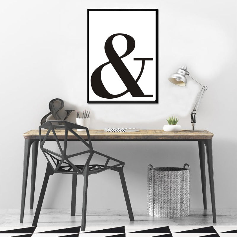 Ampersand Symbol - Canvas Wall Art Painting | Bowlift