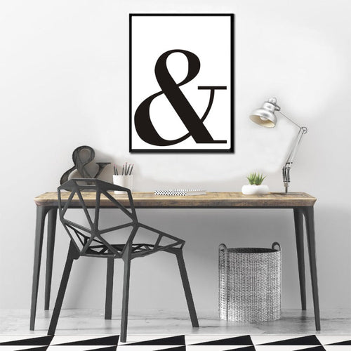 Ampersand Symbol - Canvas Wall Art Painting | Bowlift