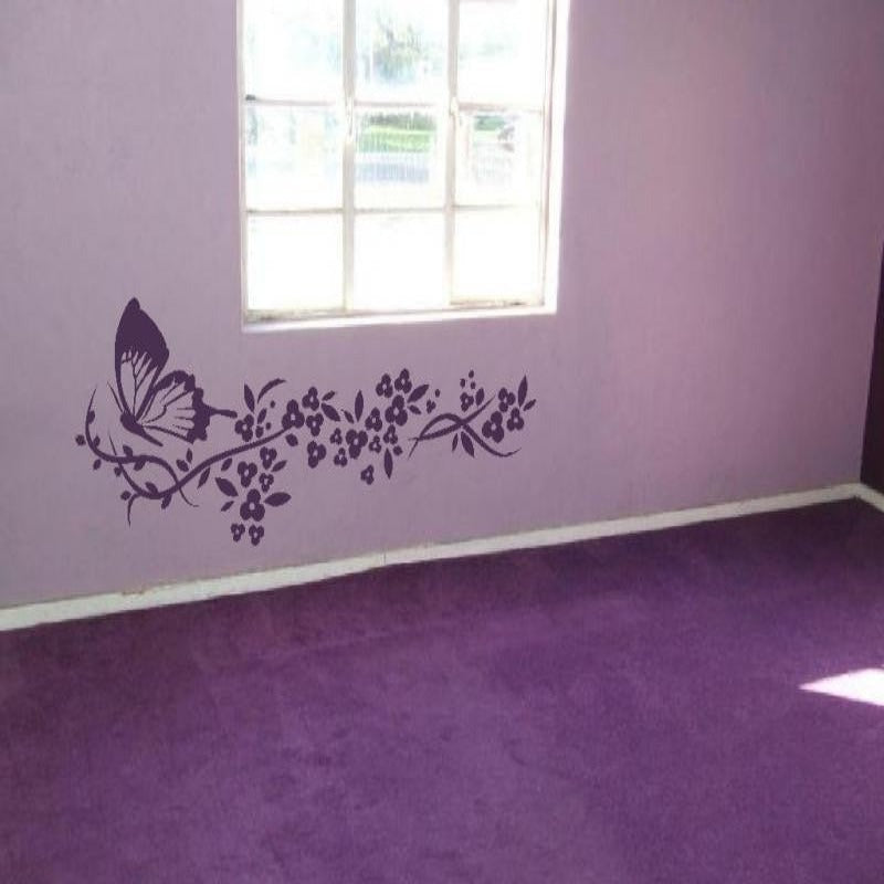 Modern Butterfly Flowers - Canvas Wall Art Stickers | Bowlift