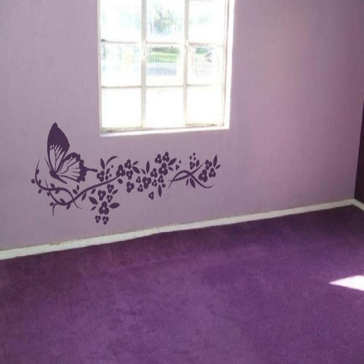 Modern Butterfly Flowers - Canvas Wall Art Stickers | Bowlift