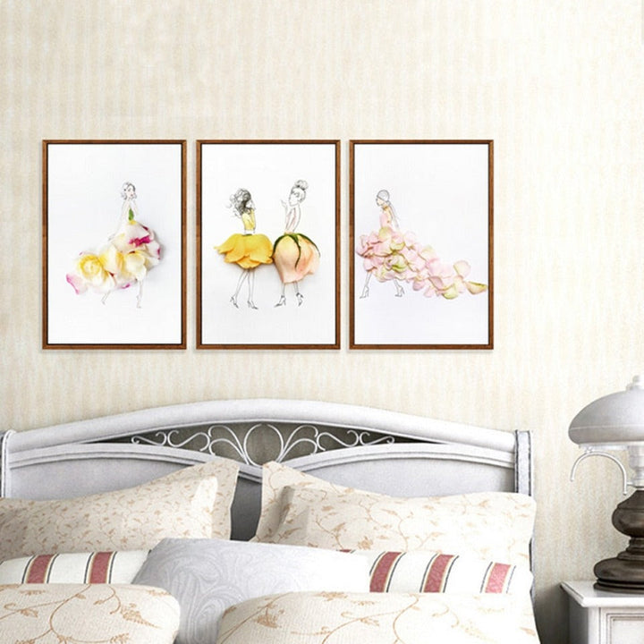 Rose Petal Dress - Canvas Wall Art Painting | Bowlift