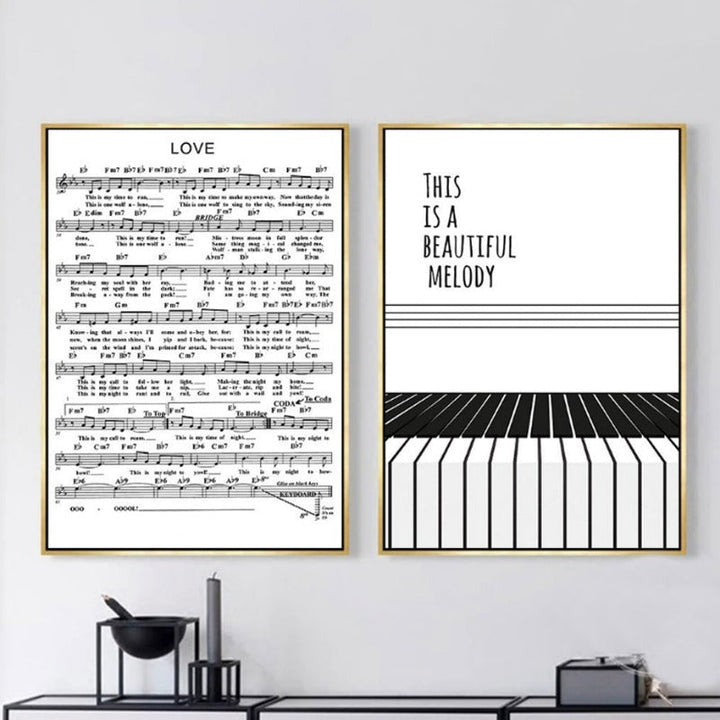 Nordic Minimalist Black White - Canvas Wall Art Painting | Bowlift
