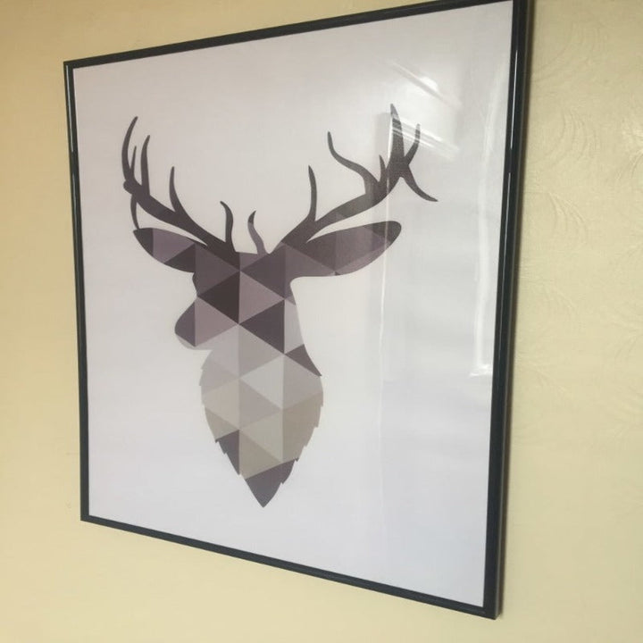 Geometric Deer Faith Quote - Canvas Wall Art Painting | Bowlift