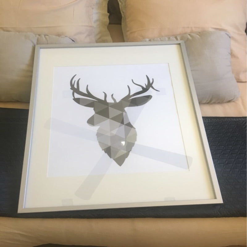 Geometric Deer Faith Quote - Canvas Wall Art Painting | Bowlift
