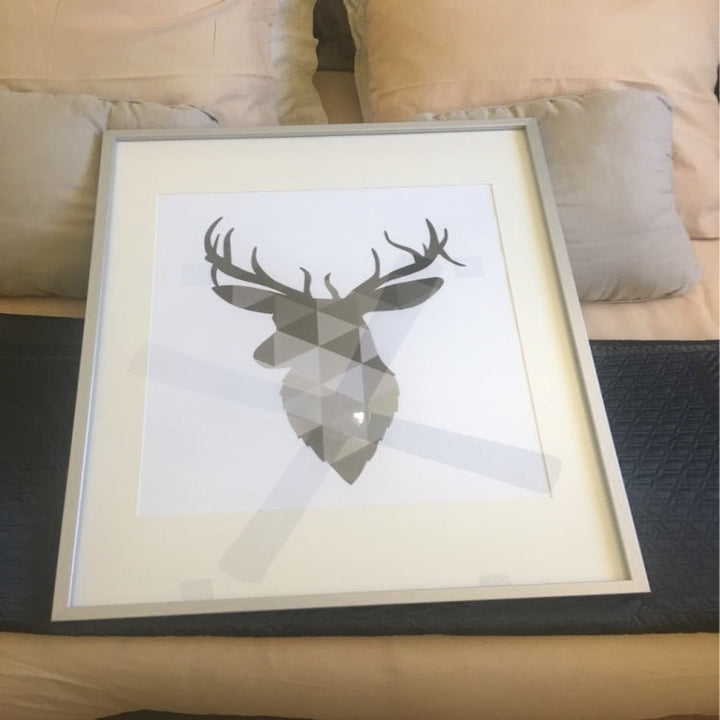 Geometric Deer Faith Quote - Canvas Wall Art Painting | Bowlift