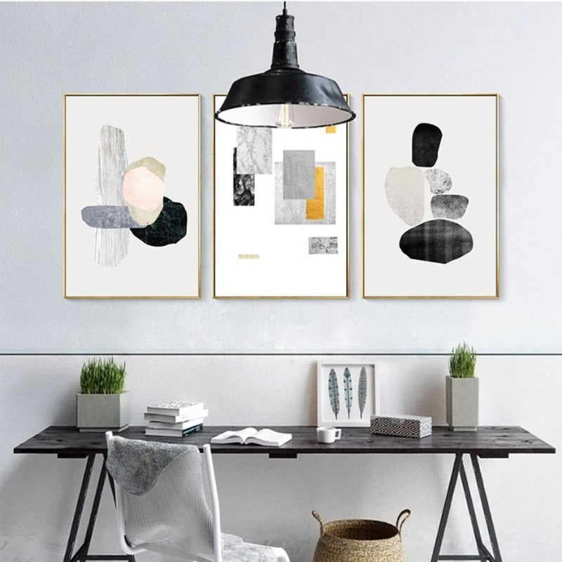 Abstract Geometric Nordic - Canvas Wall Art Painting | Bowlift