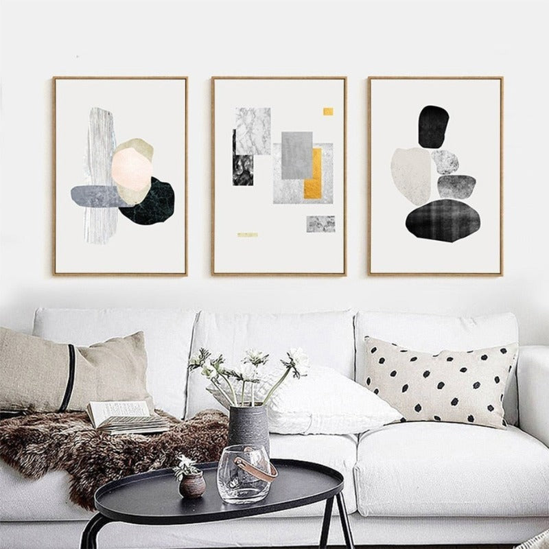 Abstract Geometric Nordic - Canvas Wall Art Painting | Bowlift