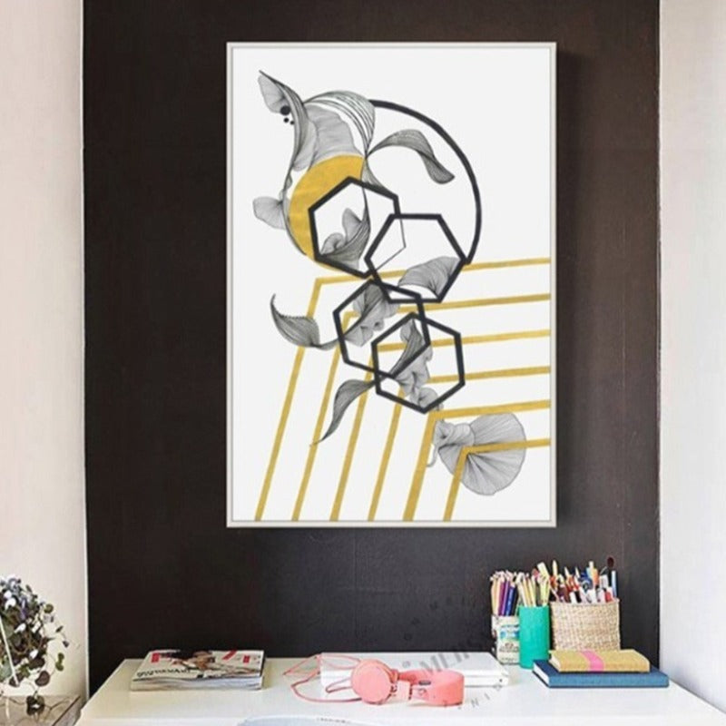 Abstract Flower Nordic - Canvas Wall Art Painting | Bowlift