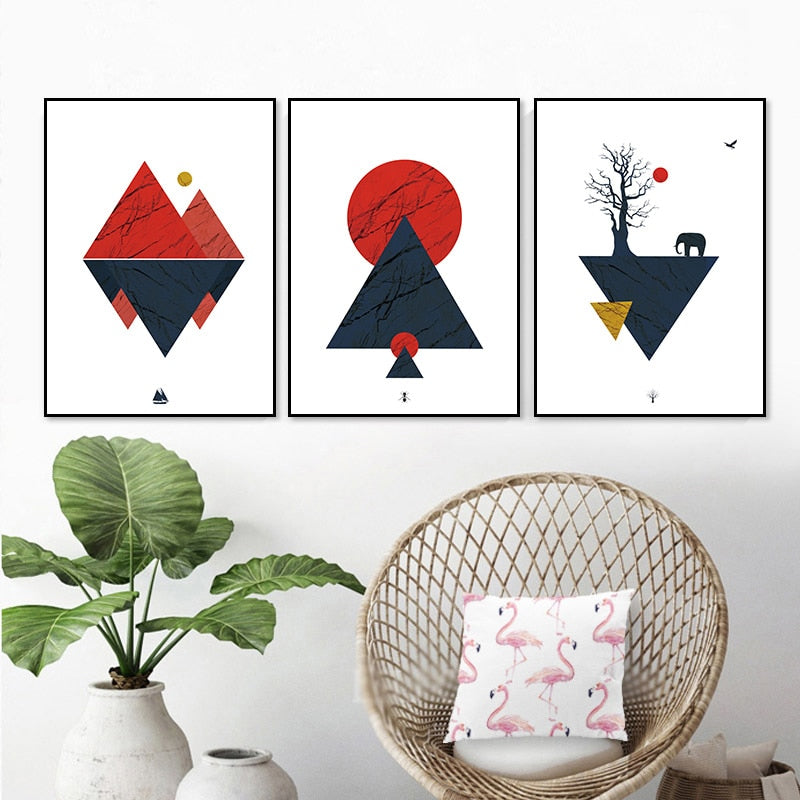 Abstract Woodland Nordic Wall Art Prints - Canvas Wall Art Painting | Bowlift