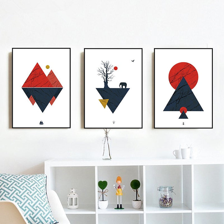 Abstract Woodland Nordic Wall Art Prints - Canvas Wall Art Painting | Bowlift