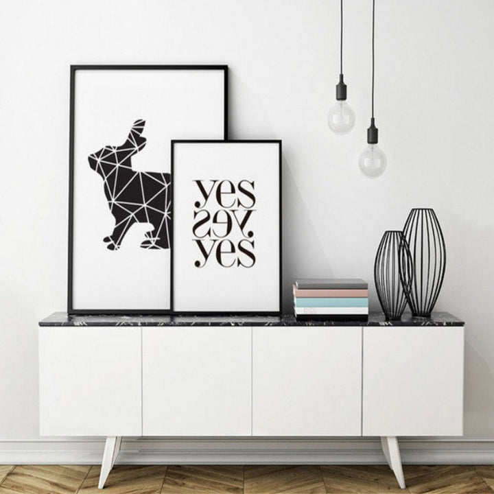 Minimalist Geometric Deer - Canvas Wall Art Painting | Bowlift