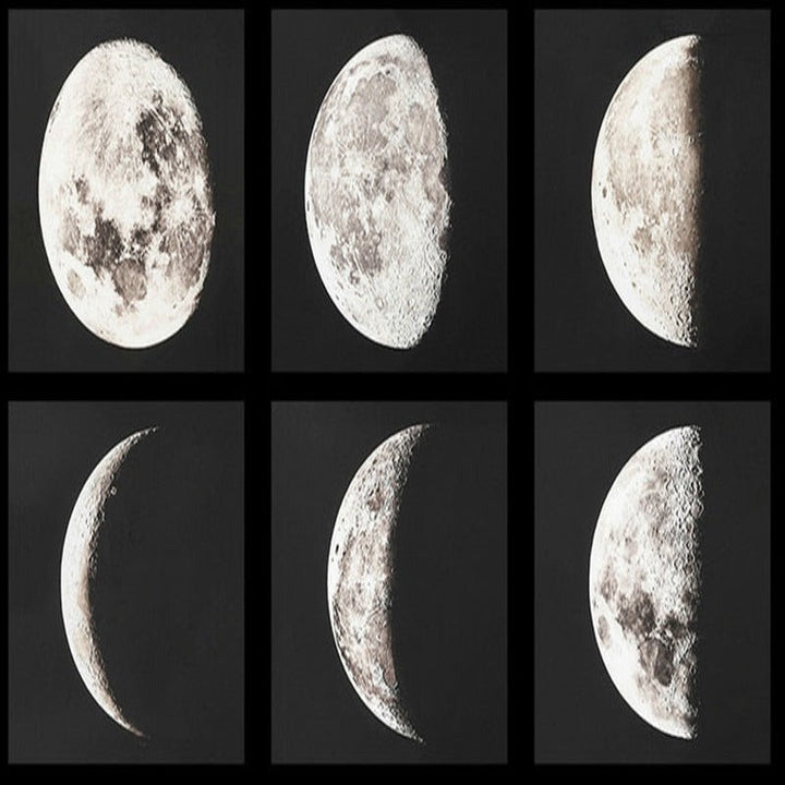 Moon Phases Canvas Painting Art Poster - Canvas Wall Art Painting | Bowlift