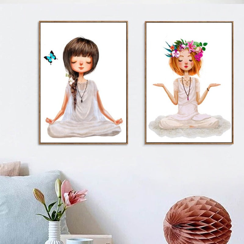 Lovely Yoga Girl Poster - Canvas Wall Art Painting | Bowlift