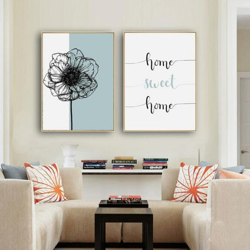 Nordic Home Sweet Home Dandelion Poster - Canvas Wall Art Painting | Bowlift