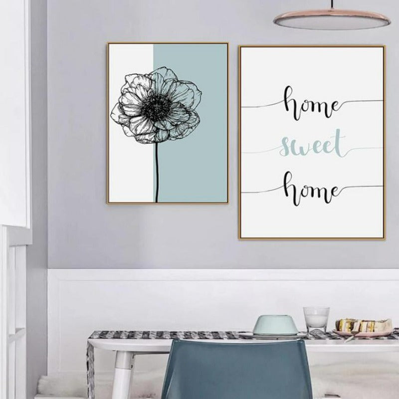 Nordic Home Sweet Home Dandelion Poster - Canvas Wall Art Painting | Bowlift