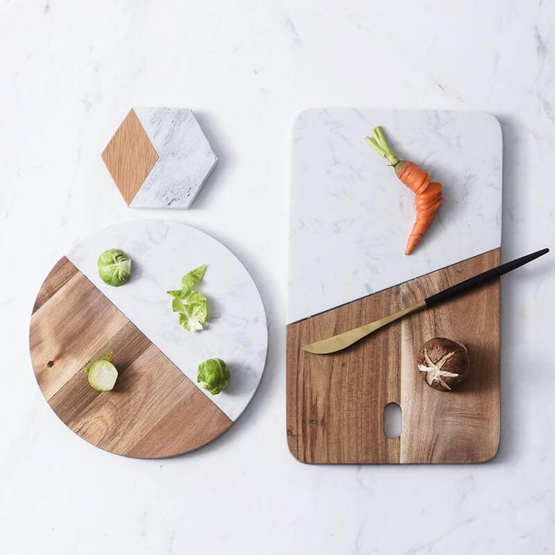 BowLift | Luxury Marble-Wood Cheese Board